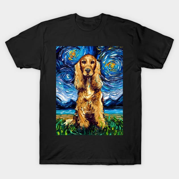 Golden Cocker Spaniel Night T-Shirt by sagittariusgallery